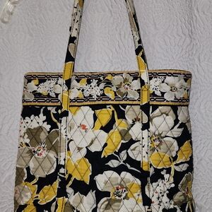 Vera Bradley Yellow and Black Floral Tote